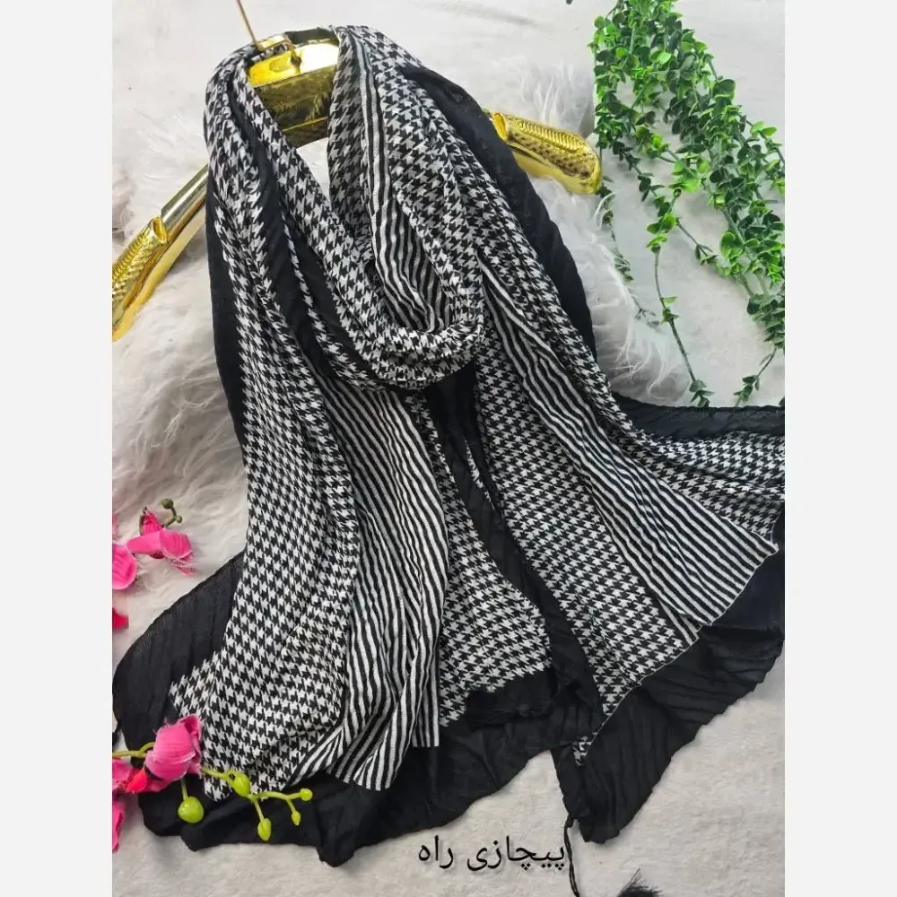 شال کالکشن بهار پلیسه ژاکارد ابعاد 51*200 رنگبندی متنوع فری سایز