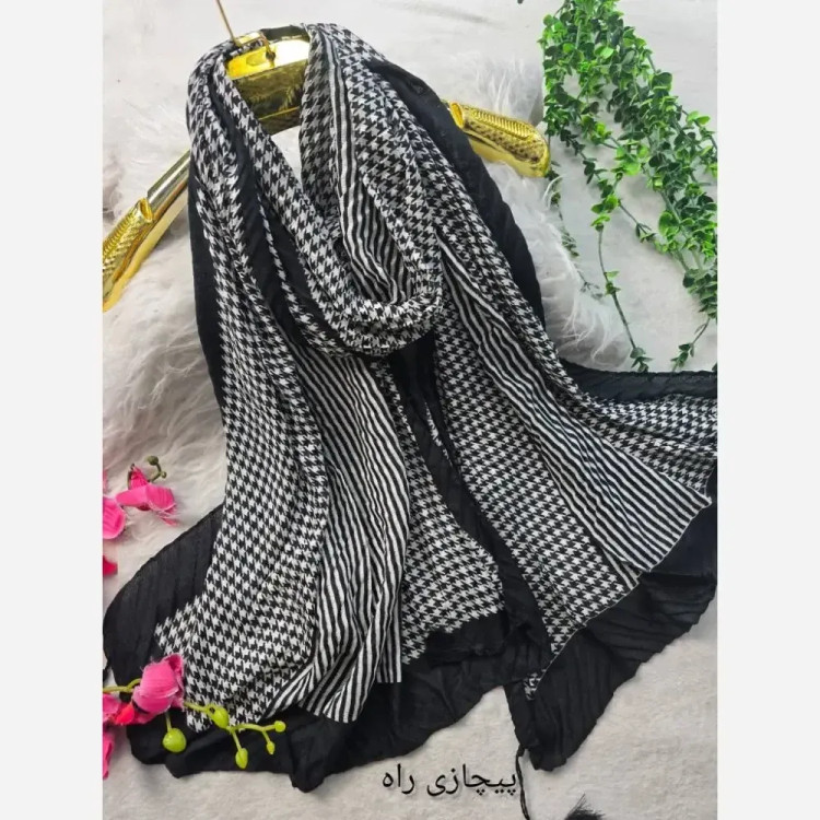 شال کالکشن بهار پلیسه ژاکارد ابعاد 51*200 رنگبندی متنوع فری سایز