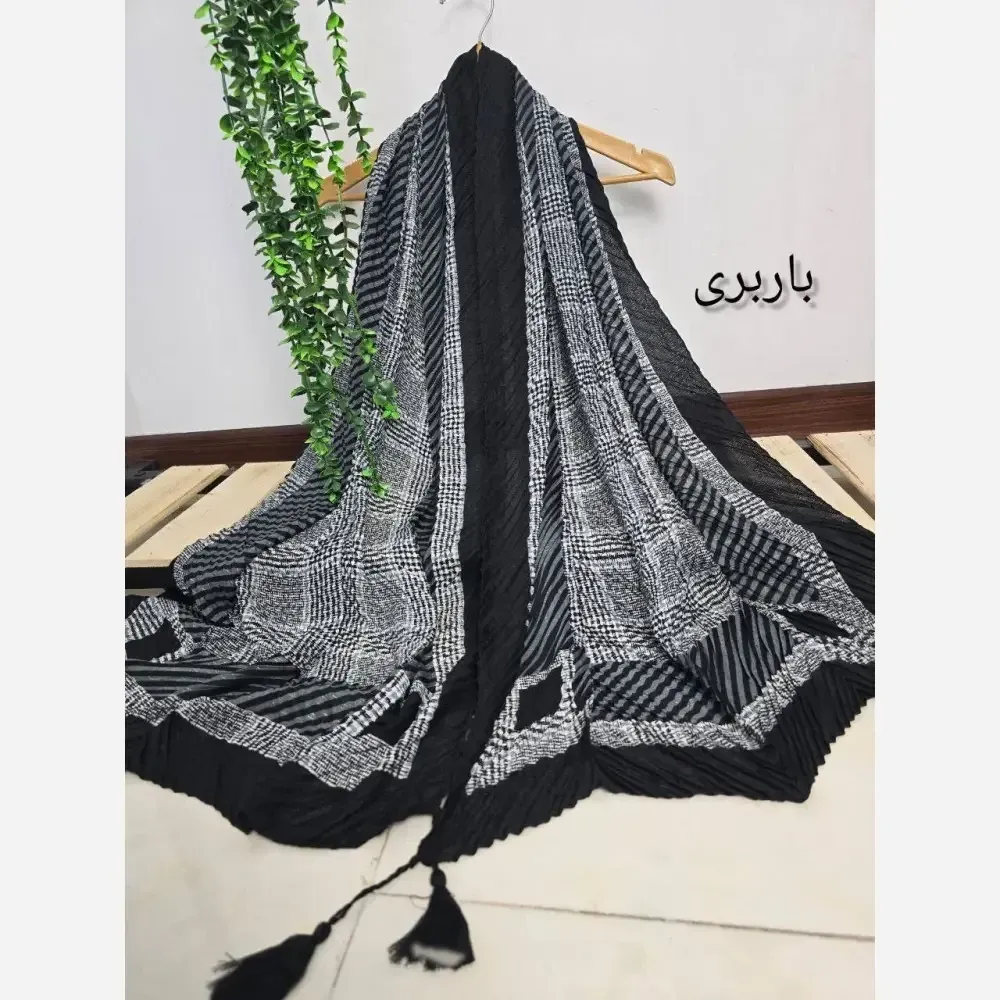 شال کالکشن بهار پلیسه ژاکارد ابعاد 51*200 رنگبندی متنوع فری سایز