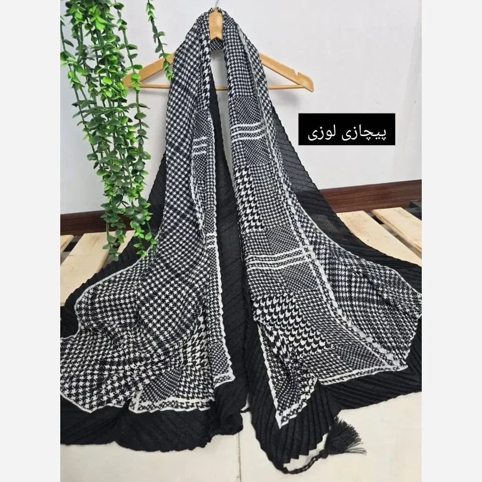 شال کالکشن بهار پلیسه ژاکارد ابعاد 51*200 رنگبندی متنوع فری سایز