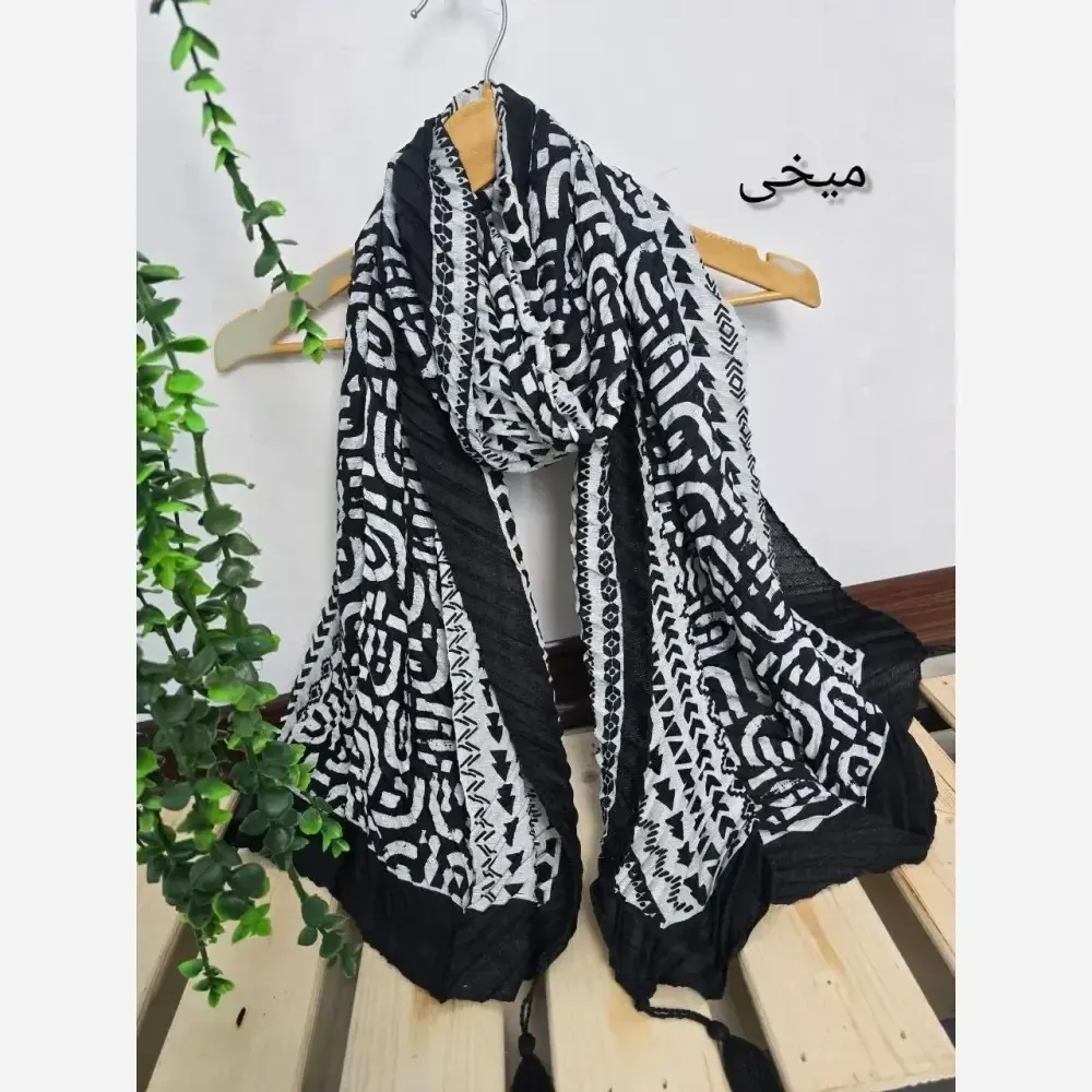 شال کالکشن بهار پلیسه ژاکارد ابعاد 51*200 رنگبندی متنوع فری سایز