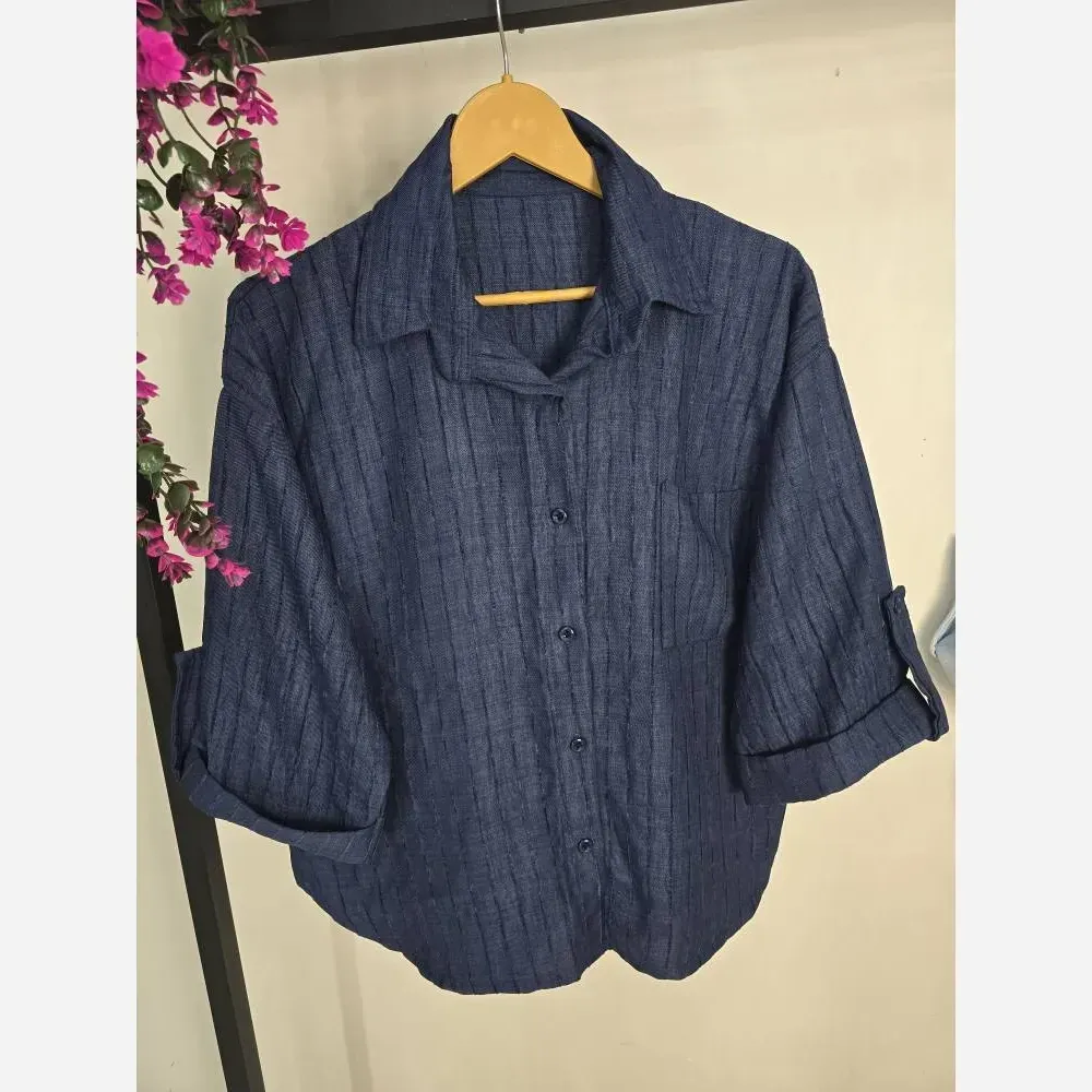 شومیز درسا شانتون ژاکارد برجسته فری سایز 36 تا 46 شیک و خنک بدون چروک