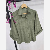 شومیز درسا شانتون ژاکارد برجسته فری سایز 36 تا 46 شیک و خنک بدون چروک