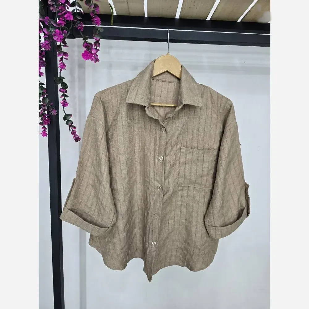شومیز درسا شانتون ژاکارد برجسته فری سایز 36 تا 46 شیک و خنک بدون چروک