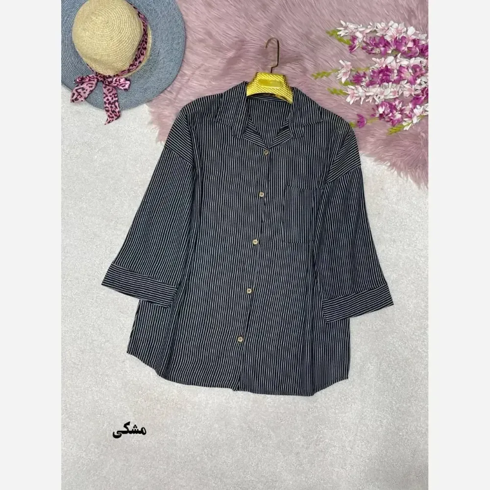 پانچ کیمونو مایا جنس مراکشی فری سایز 40 تا 50 مشکی سورمه ای