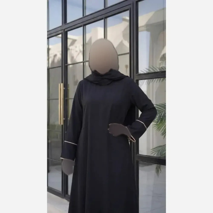 عبا امنه الیزه درجه یک قد 142 مشکی سایز 1 و 2