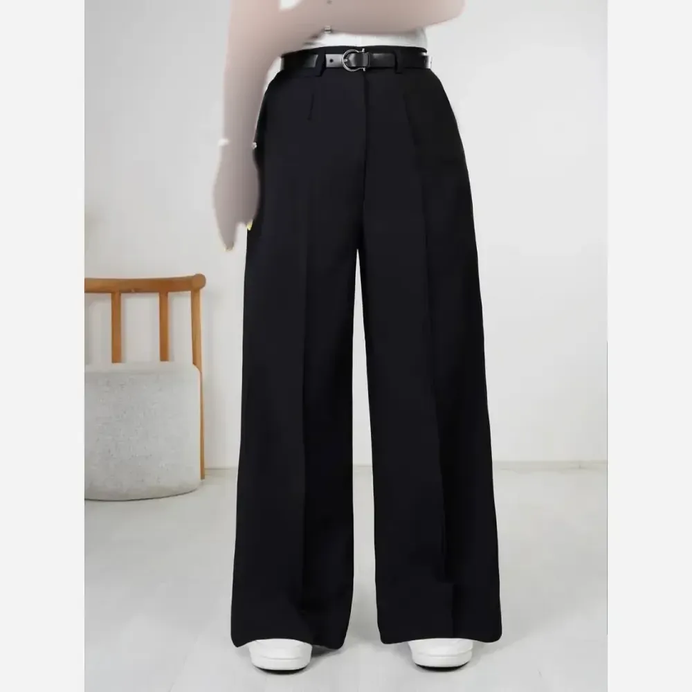 شلوار بگ بزیاق زنانه قد بلند کمر کشی سایزبزرگ