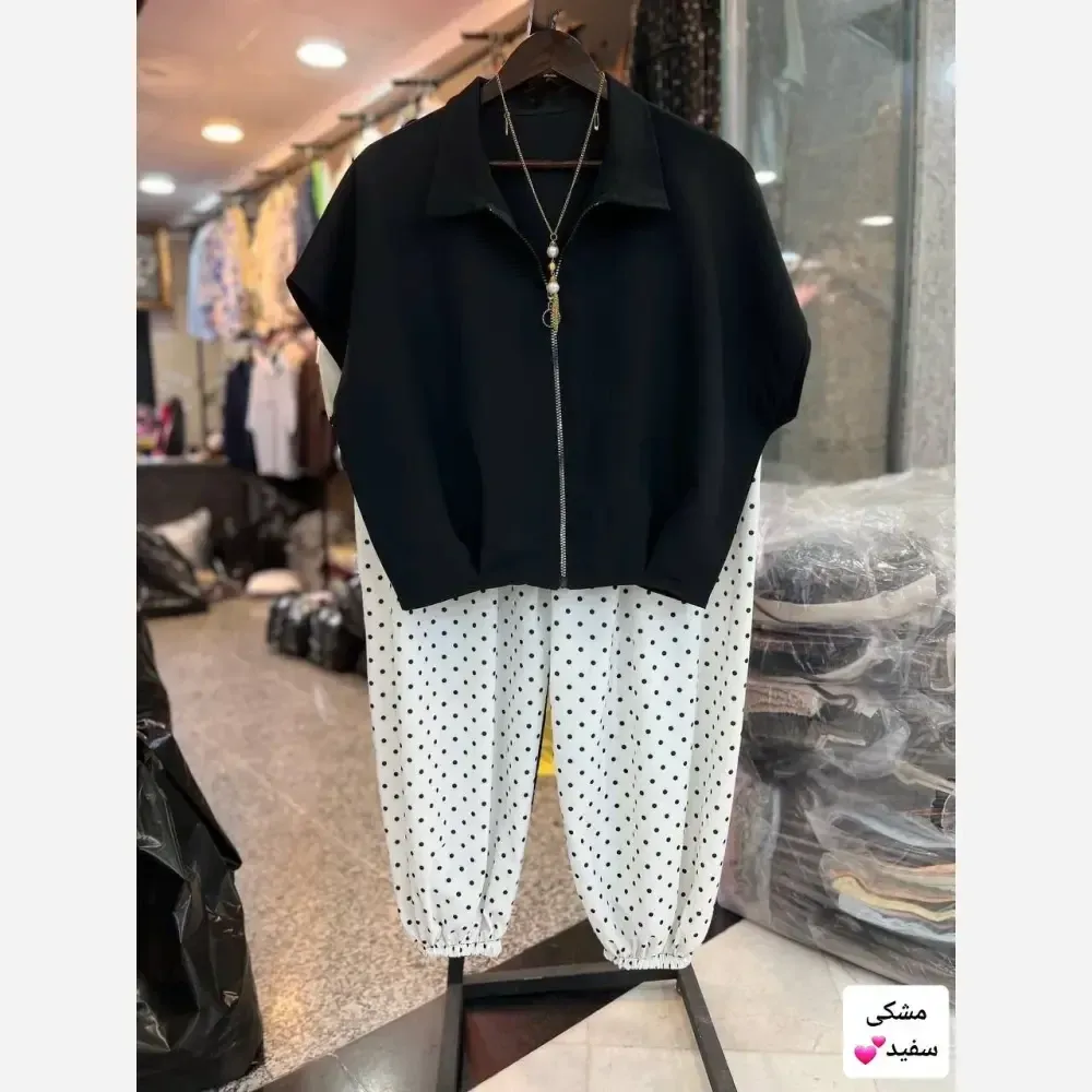 ست وست و شلوار کرپ مازراتی و بوگاتی فری سایز زنانه