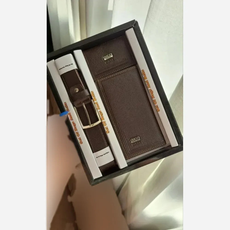 پک مردانه چرم کمربند جاکارتی کیف پول مشکی عسلی مناسب هدیه