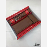 پک مردانه چرم کمربند جاکارتی کیف پول مشکی عسلی مناسب هدیه