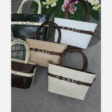 کیف چرمی زنانه اسما مشکی سفید سایز آزاد