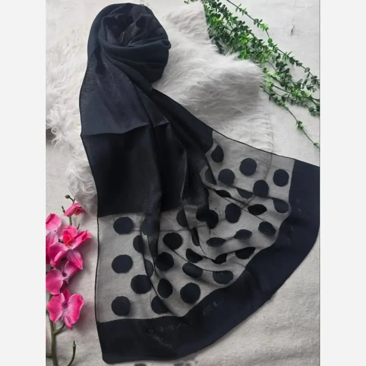 شال طرح شیشه ای ژاکارد دورو مجلسی ابعاد 68x187