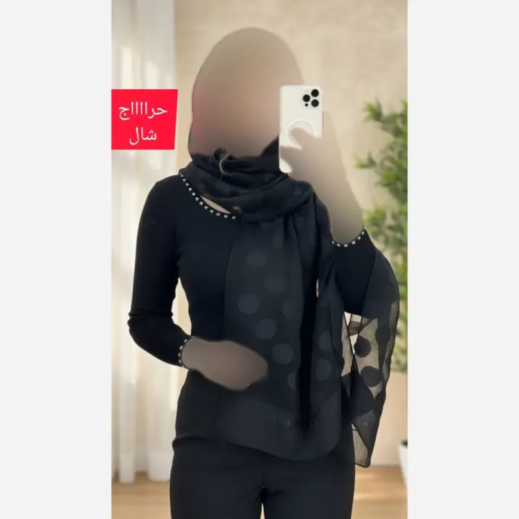 شال طرح شیشه ای ژاکارد دورو مجلسی ابعاد 68x187