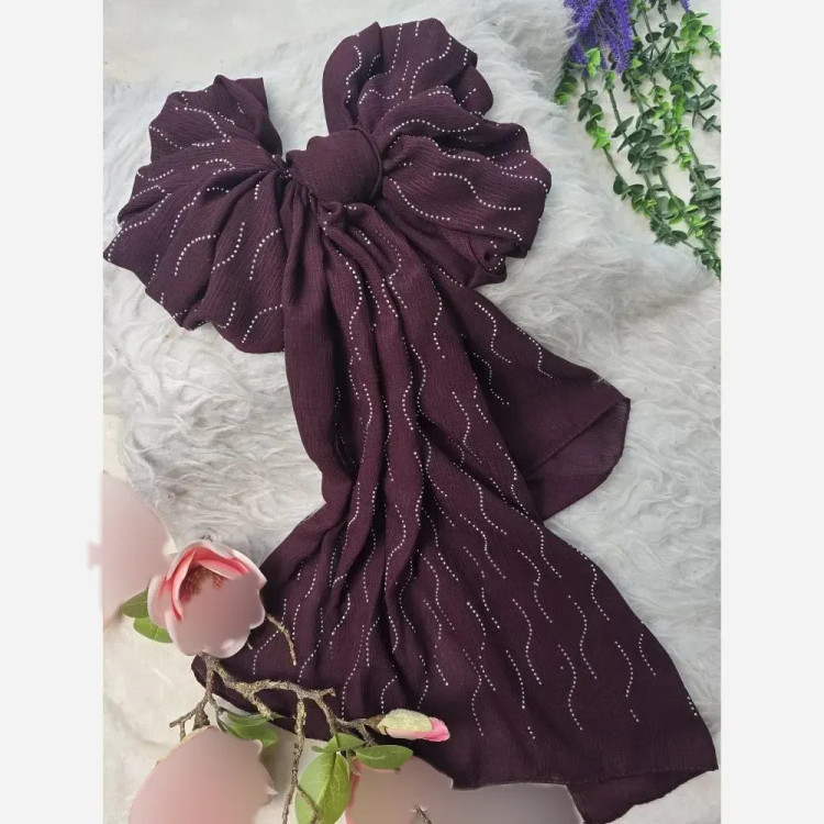 شال سها کریشه درختی ایستایی عالی سرخور شیک مجلسی نگین پرسی ابعاد 60*180