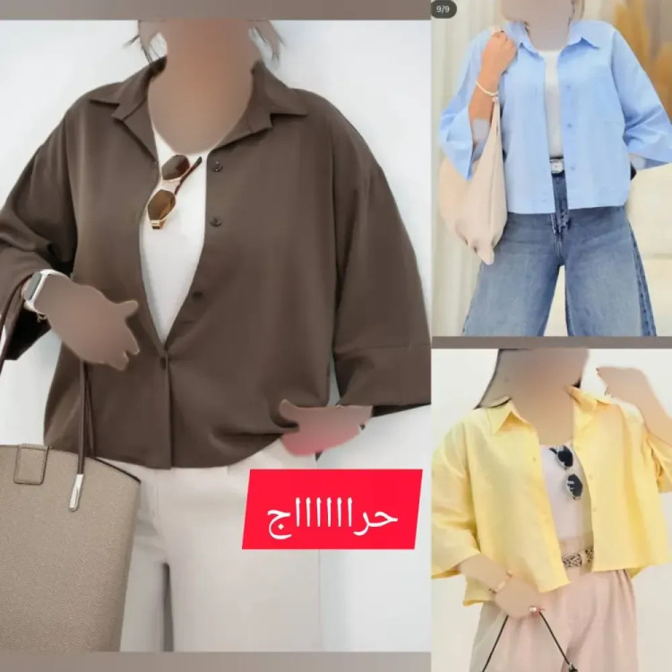 شومیز کراپ باکسی آیوا پلاس زنانه با رنگبندی متنوع و سایزبندی فری تا 48