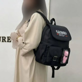 کوله پشتی چرم زنانه مشکی مدل Korean اندازه 40x35 سانتیمتر