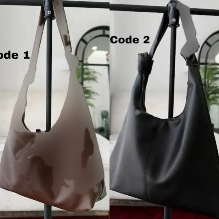 کیف بند گره ای چرمی زنانه مشکی موکا سایز آزاد