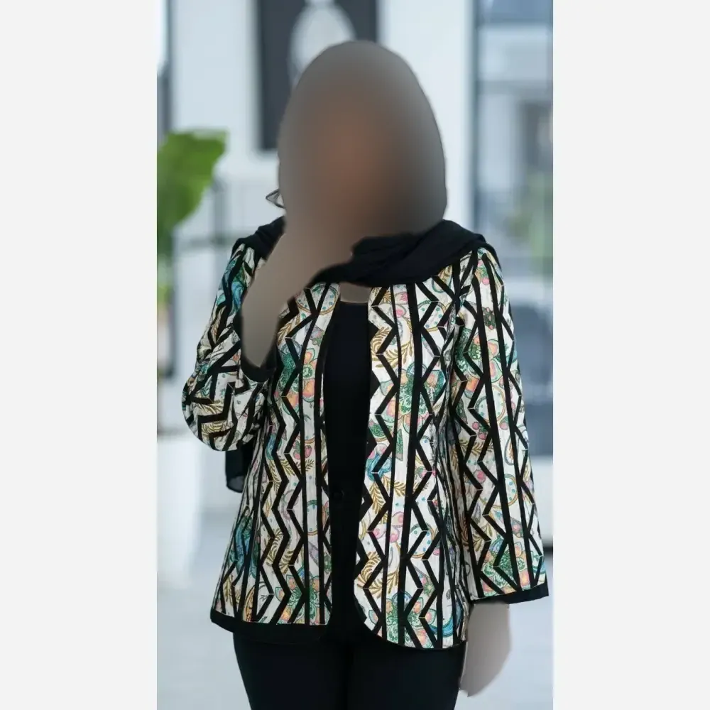 کت طرحدار تافته زنانه شیک فری سایز تا 46 مناسب مجلس و دورهمی
