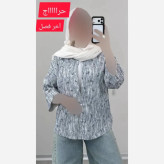 شومیز میونا زنانه یقه دار نگین دار طرح میو فری سایز 36 تا 46