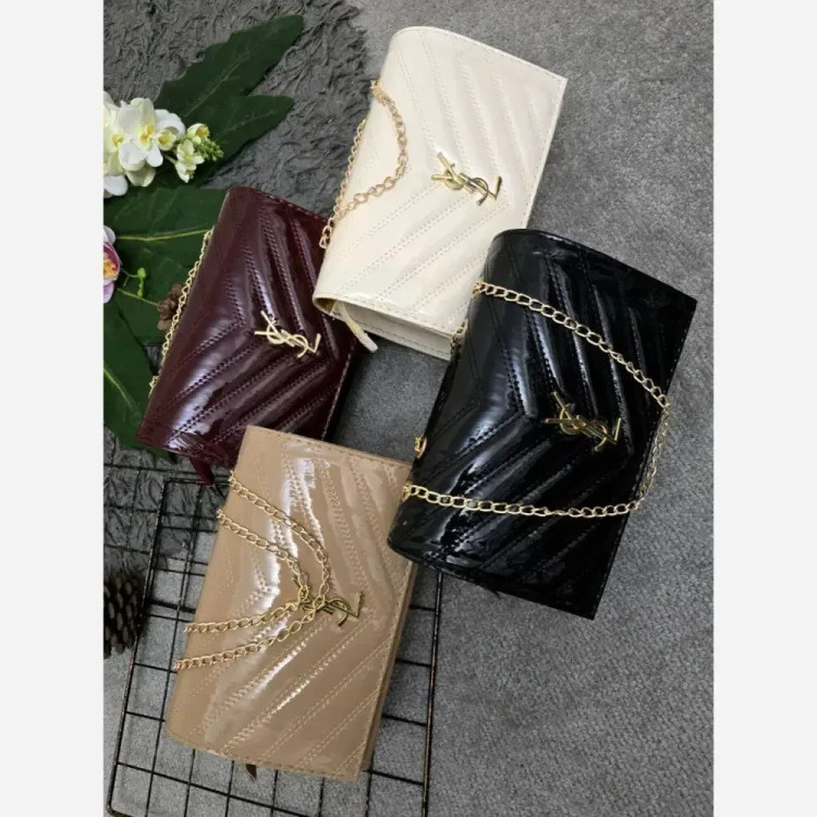 کیف مجلسی لادن ورنی کرم زرشکی فری سایز شیک