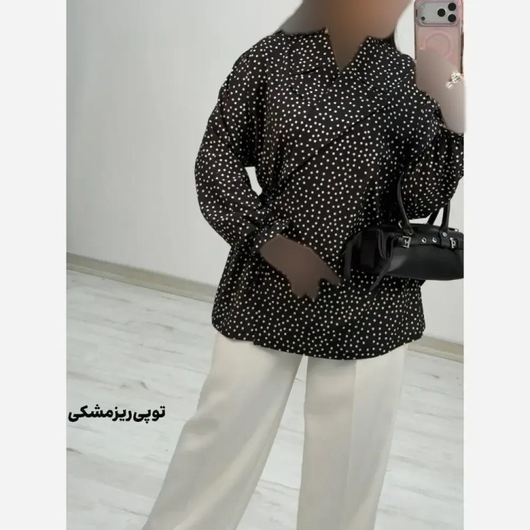 شومیز یقه انگلیسی شادی کرپ بوگاتی فری سایز 38 تا 46