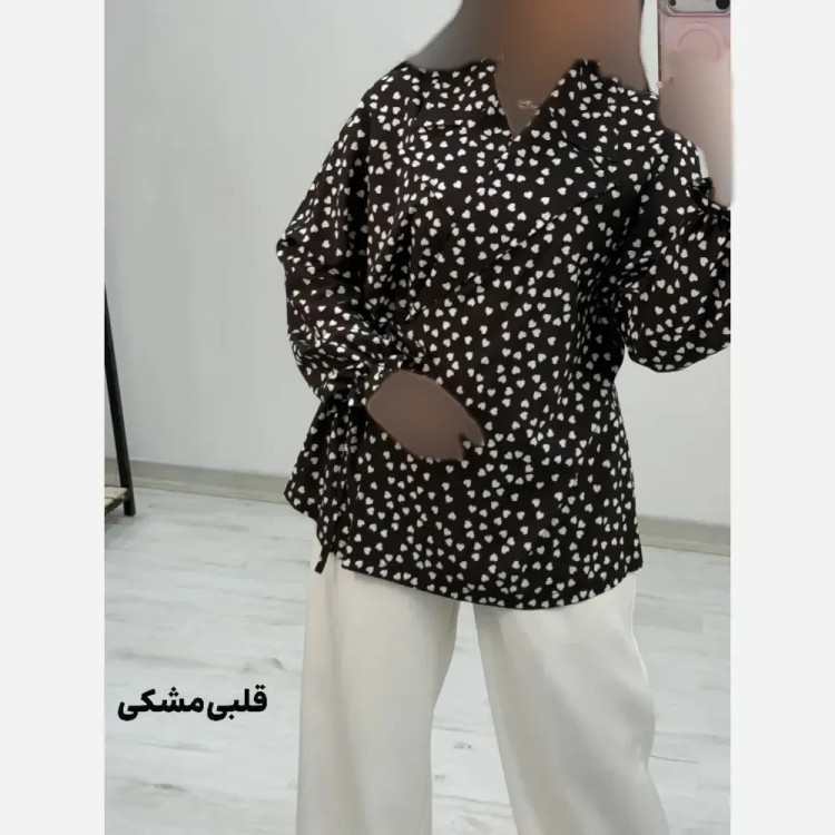 شومیز یقه انگلیسی شادی کرپ بوگاتی فری سایز 38 تا 46