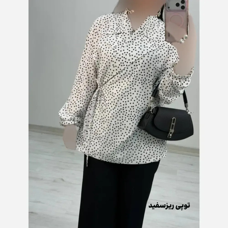 شومیز یقه انگلیسی شادی کرپ بوگاتی فری سایز 38 تا 46