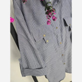 شومیز صلیبی ستاره لنین کتان زنانه فری سایز 36 تا 46