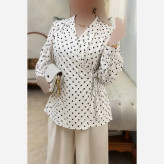 شومیز یقه انگلیسی شادی کرپ بوگاتی فری سایز 38 تا 46