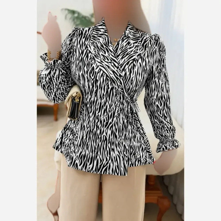 شومیز یقه انگلیسی شادی کرپ بوگاتی فری سایز 38 تا 46