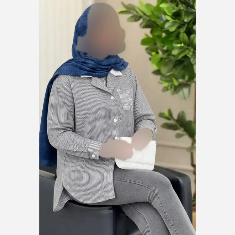 شومیز دیپلمات یقه سفید لنین پنبه زنانه فری سایز 36 تا 46 خنک بی نیاز از اتو