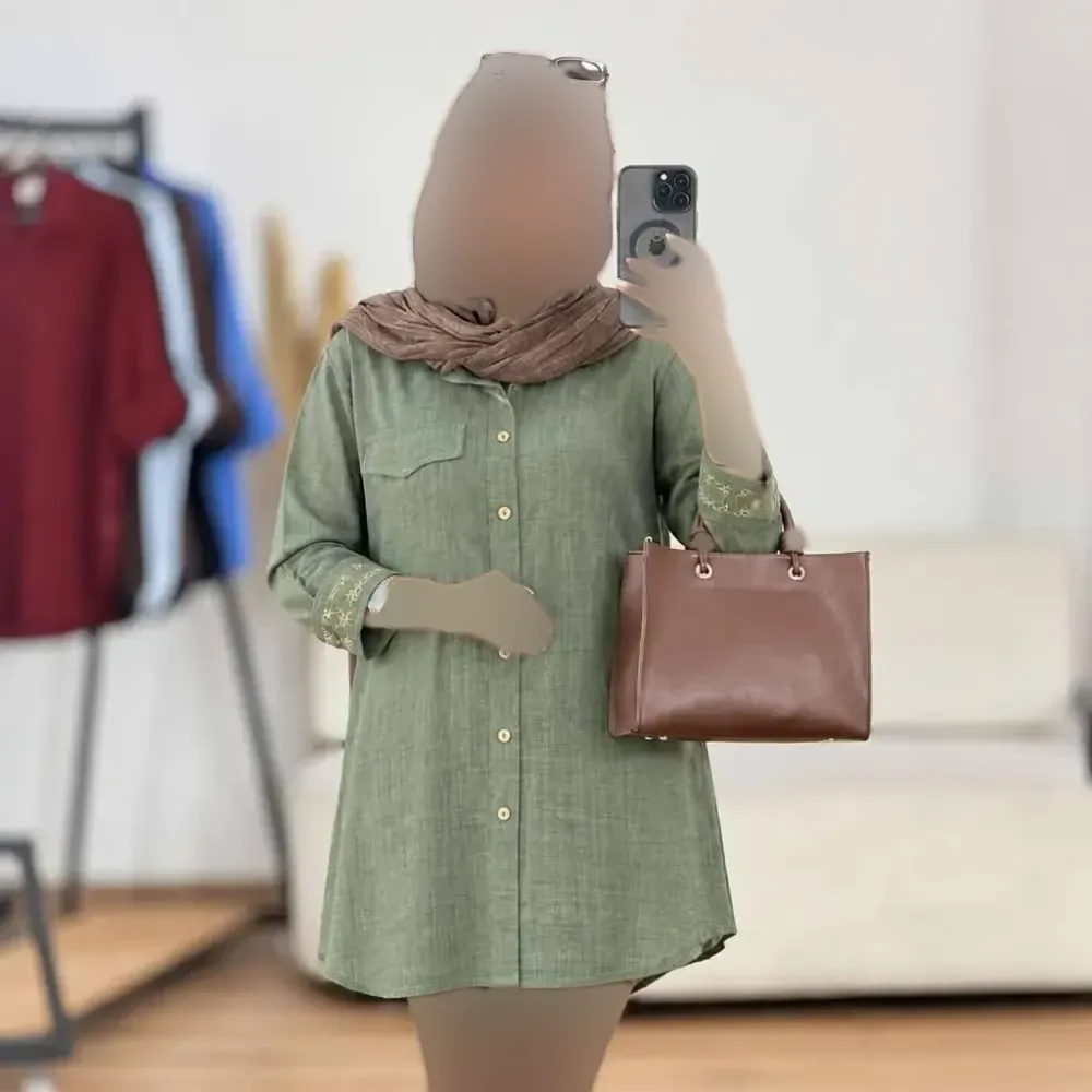 مانتو مچ گلدوزی سانیا شانتون قد 90 زنانه در رنگ بندی متنوع