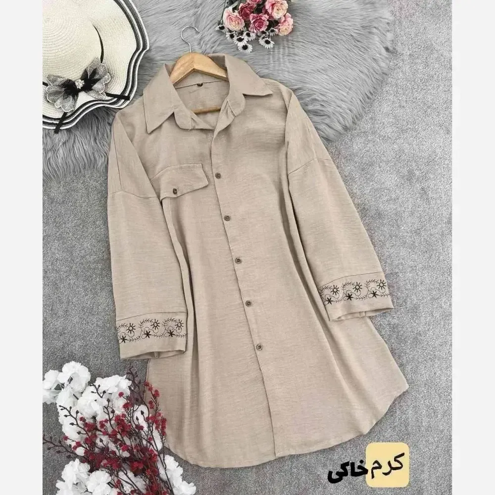 مانتو مچ گلدوزی سانیا شانتون قد 90 زنانه در رنگ بندی متنوع