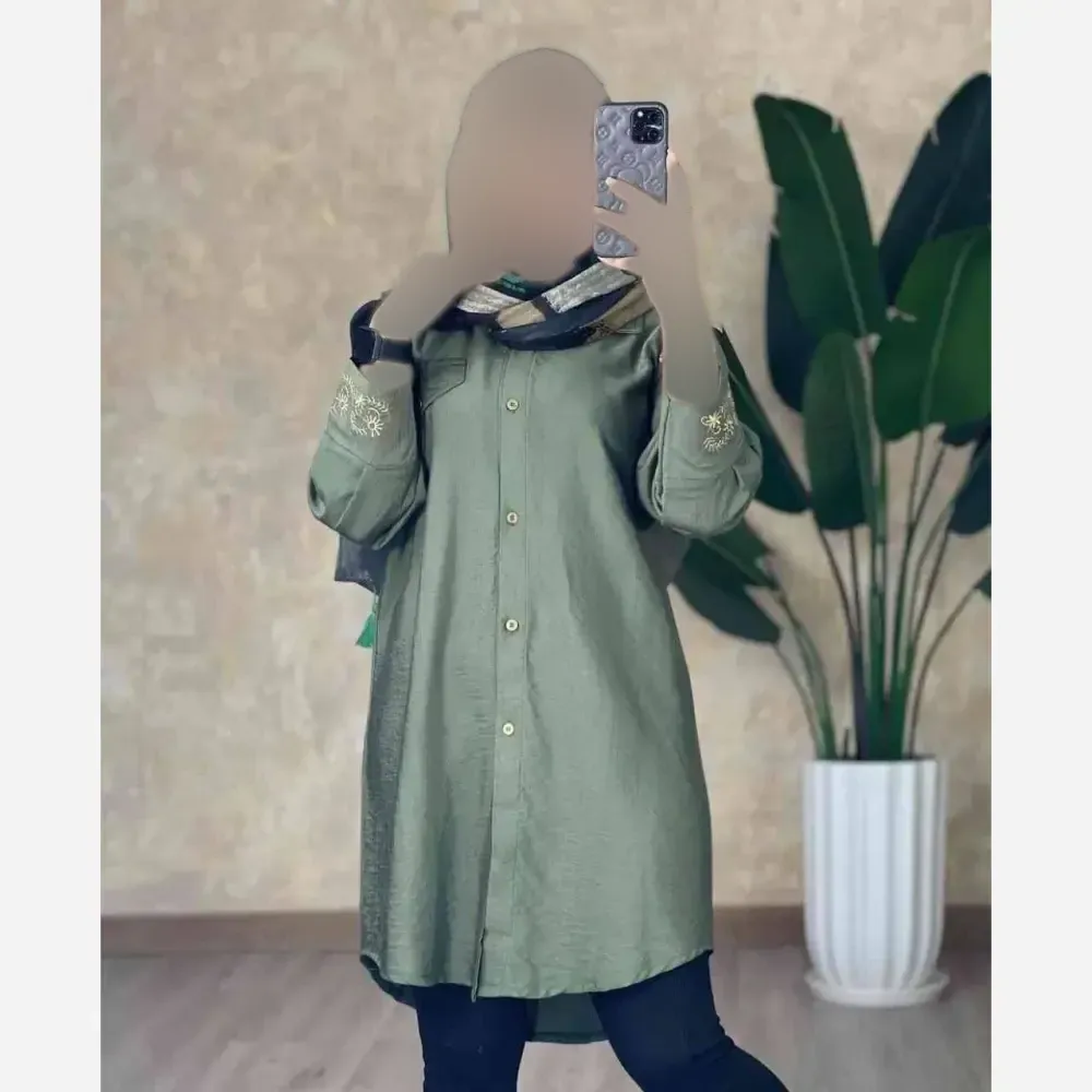 مانتو مچ گلدوزی سانیا شانتون قد 90 زنانه در رنگ بندی متنوع