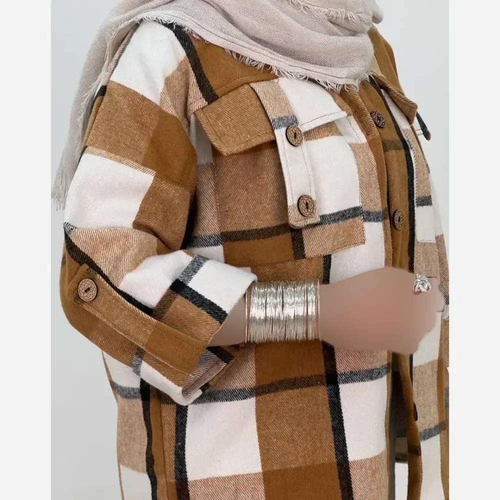 پلیور پشمی ضخیم زنانه مدل جیب صلیبی سوگند سایز فری38_46