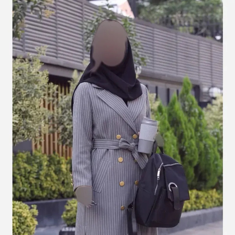 مانتو اسنا زنانه دیپلمات مشکی طوسی سرمه ای سایز یک دو قد 110