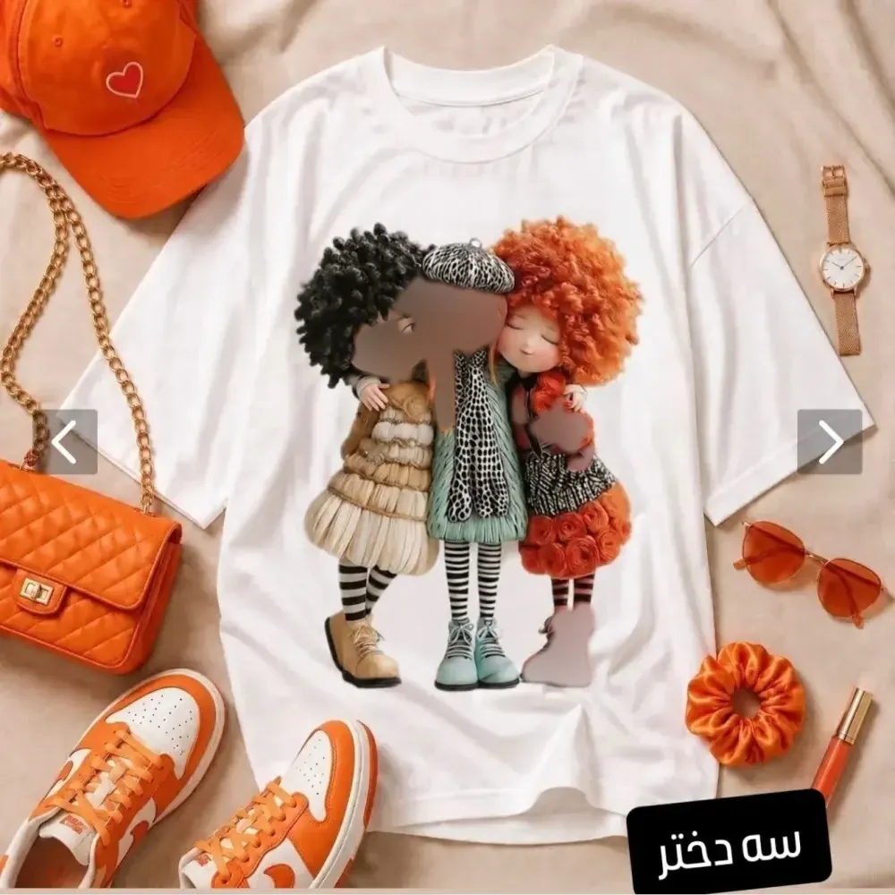 تیشرت لانگ فانتزی سوپر پنبه سه نخ فری سایز کیفیت عالی مزونی