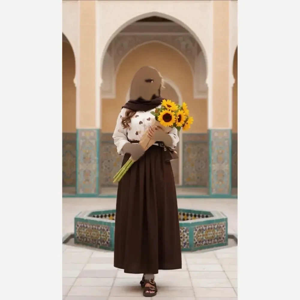 ست سه تیکه قلبی شومیز بوگاتی دامن پوبلین کتان فری سایز زنانه
