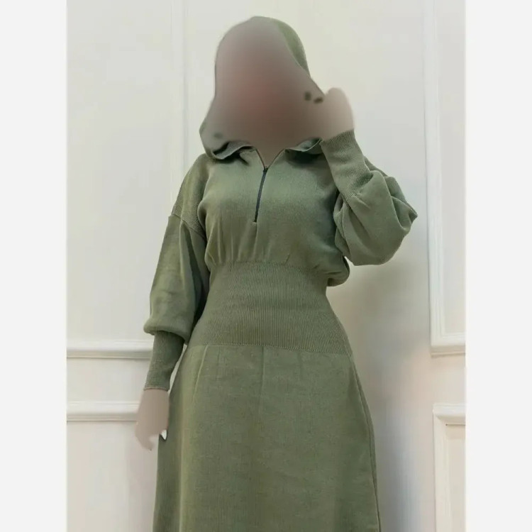 کفتان بافت ساعت شنی زنانه سایز فری38_48 قد 120-125 سانت
