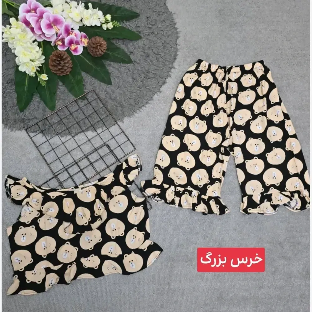 ست تاپ و شلوارک نخی مدل ماریا فری سایز 36 تا 46