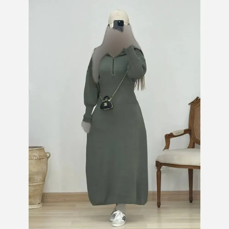 کفتان بافت ساعت شنی زنانه سایز فری38_48 قد 120-125 سانت
