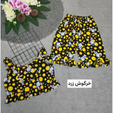 ست تاپ و شلوارک نخی مدل ماریا فری سایز 36 تا 46