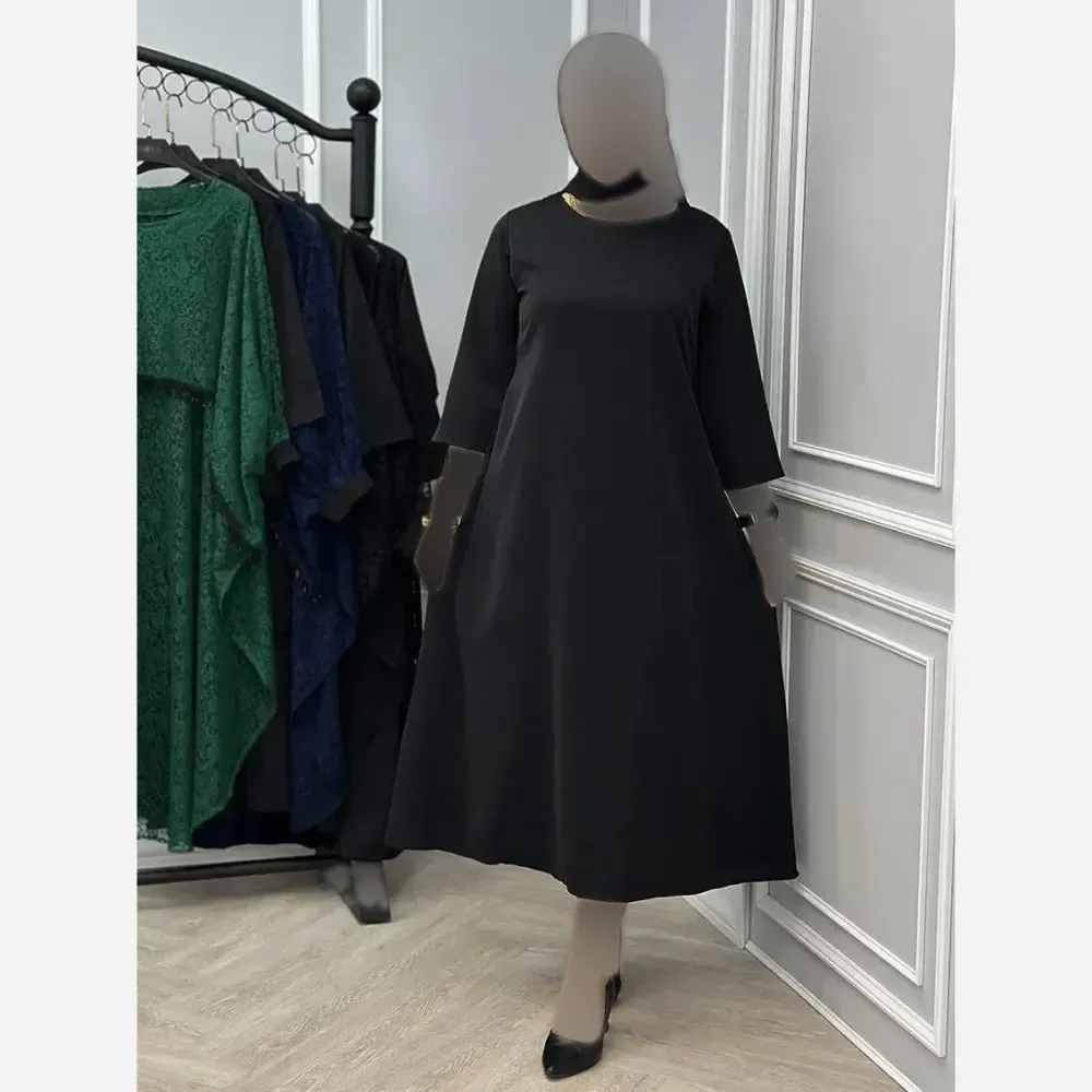 ست دانتل سرمه زیره کرپ بوگاتی رویه گیپور رنگ مشکی سایز فری 38 تا 46