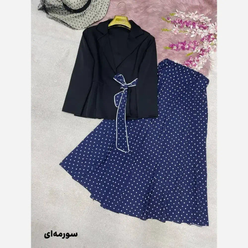 ست کت و دامن دایان کرپ مازراتی و بوگاتی فری سایز 38 تا 44
