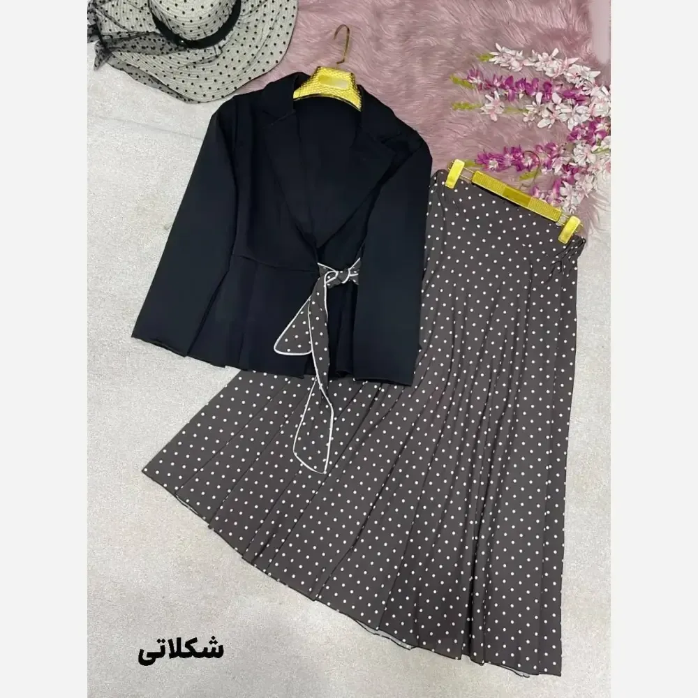ست کت و دامن دایان کرپ مازراتی و بوگاتی فری سایز 38 تا 44
