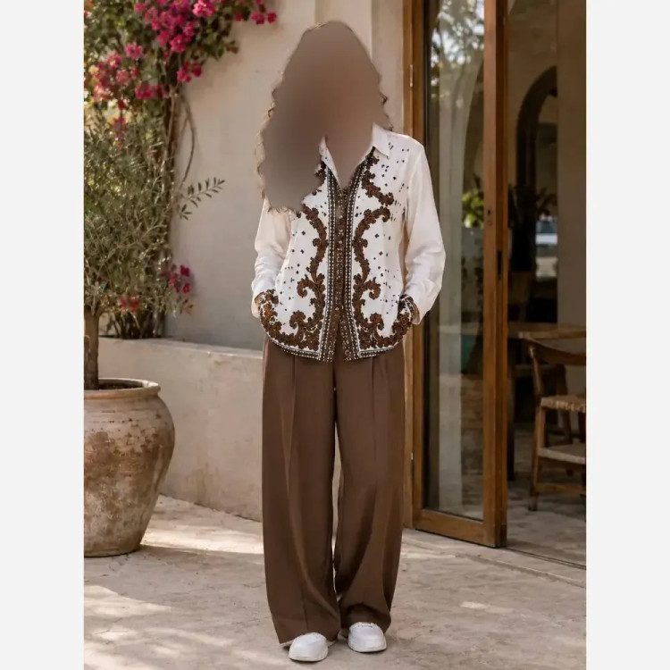 شومیز طرح دار الیزه زنانه درجه یک سایزبندی رنگارنگ