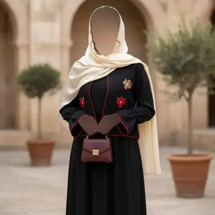 کت و سارافون گلدوزی نیایش مازراتی مشکی فری سایز
