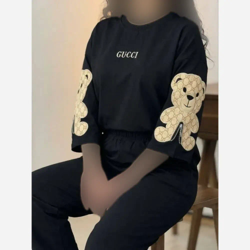 ست بلوز و شلوار زنانه پنبه گلکسی رنگ مشکی سایز فری 38 تا 44
