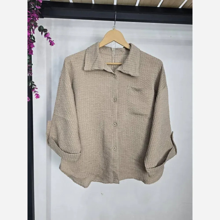 شومیز تک جیب لنین کوکدوزی فری سایز 36 تا 46