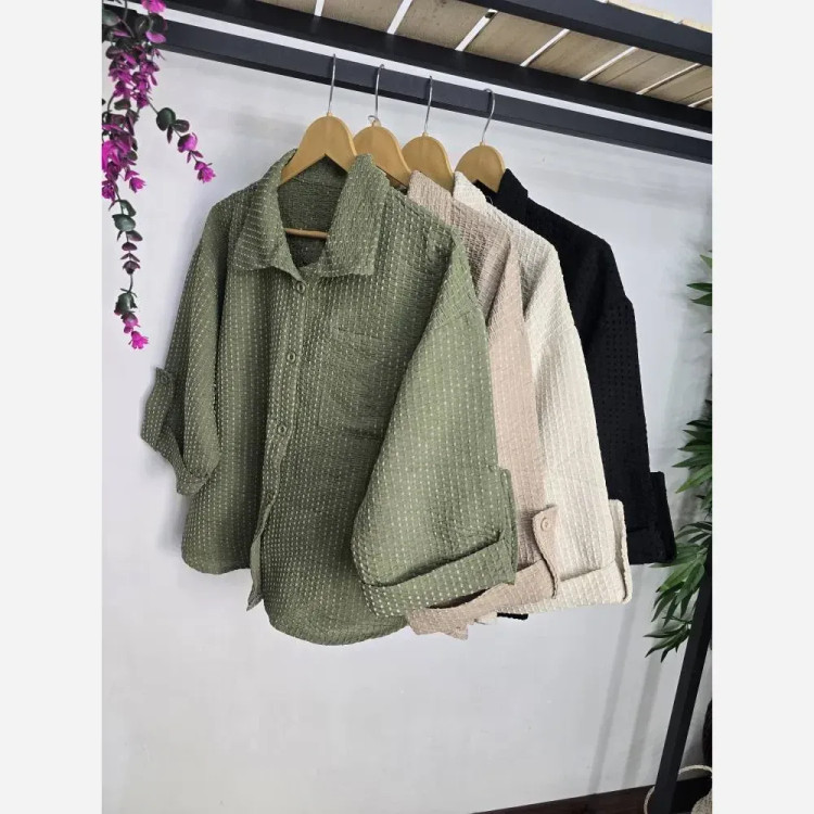 شومیز تک جیب لنین کوکدوزی فری سایز 36 تا 46